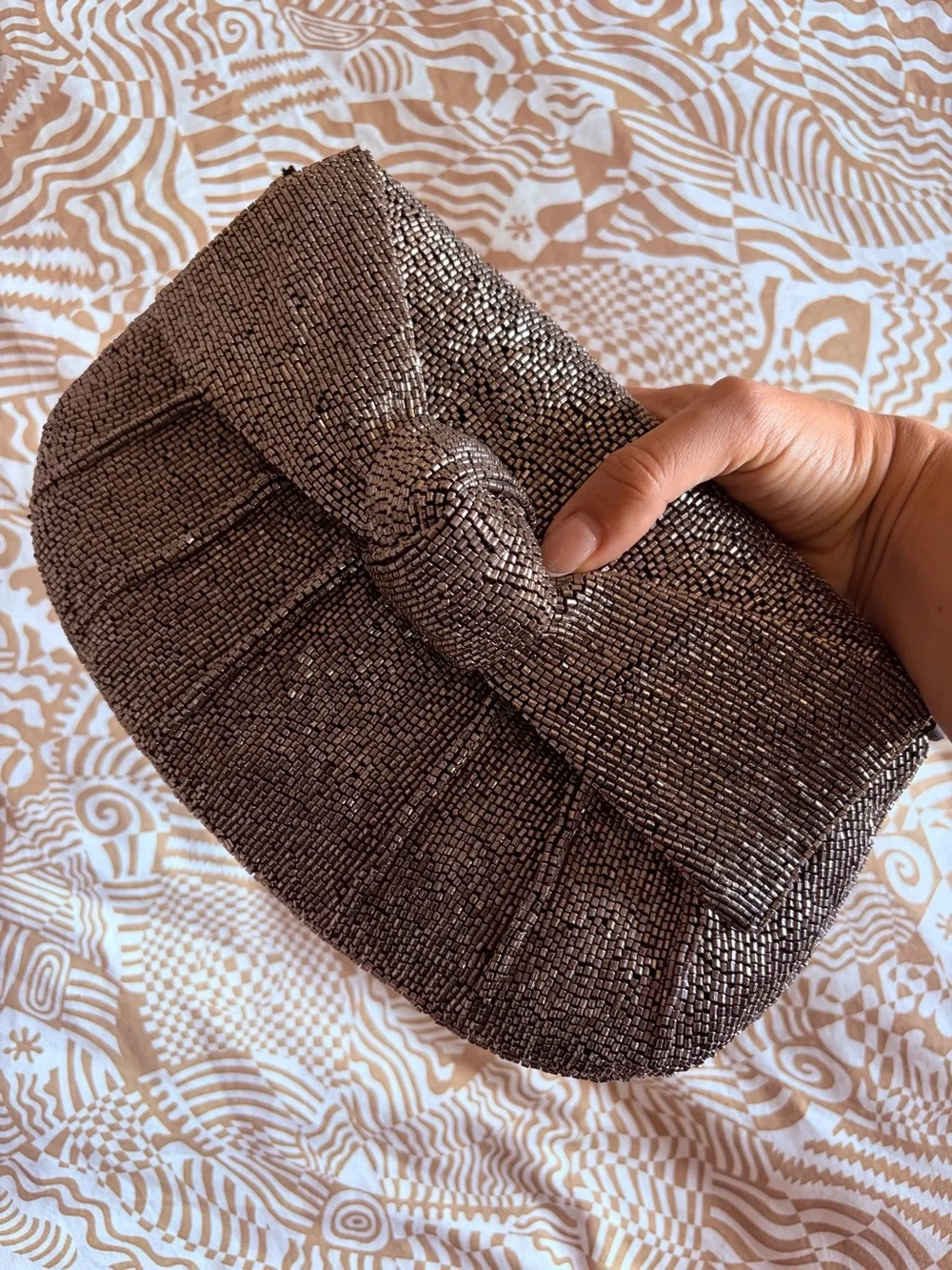 Anthropologie Beaded Knot Clutch